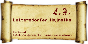 Leitersdorfer Hajnalka névjegykártya